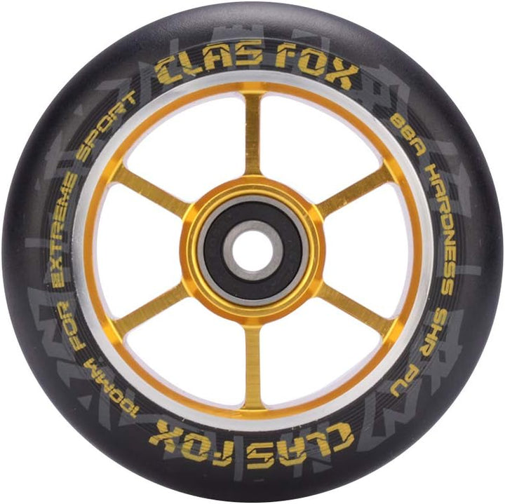 CLAS FOX Pro Stunt Scooter Rollen Roller Räder Wheels 100mm EIN Paar mit ABEC-9 Kugellager CNC Metal