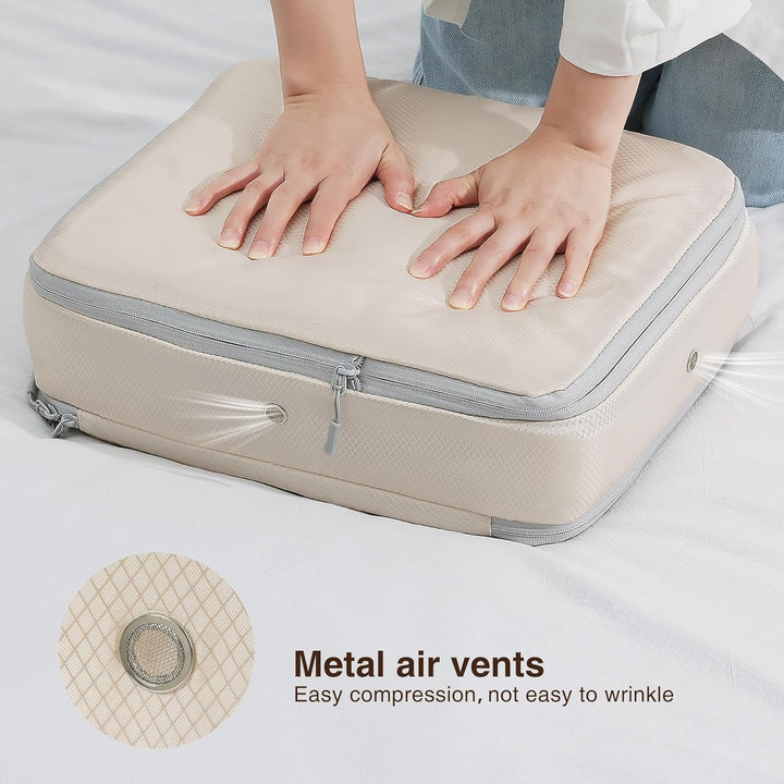 DIMJ Selbstkomprimierender Organizer - Bettwäsche Aufbewahrung, Packing Cubes Compression, Aufbewahr