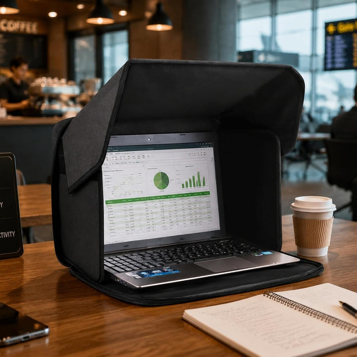 Universal Laptop Sonnenschutz, Sichtschutzhaube, Laptopzelt, Blendschutz für Bildschirm, Laptop Sonn