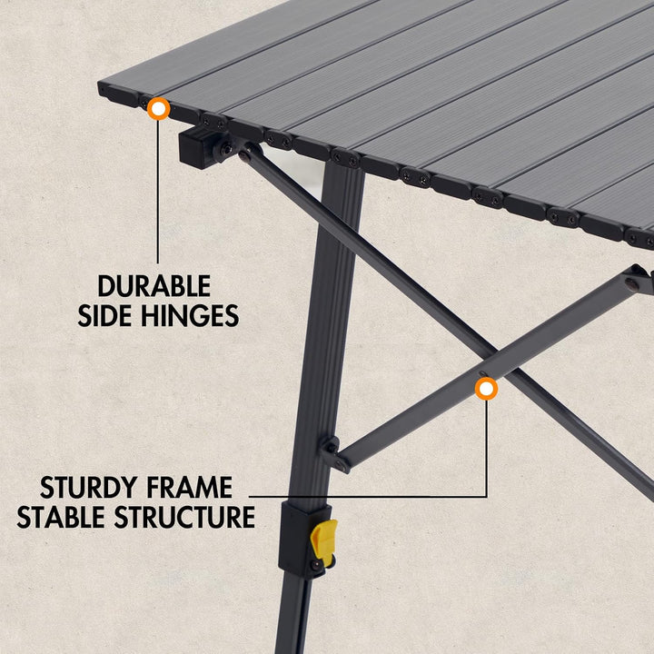 Portal Campingtisch faltbar Höhenverstellbar Klapptisch Aluminium 90 x 53cm für 4 Personen leicht Ca