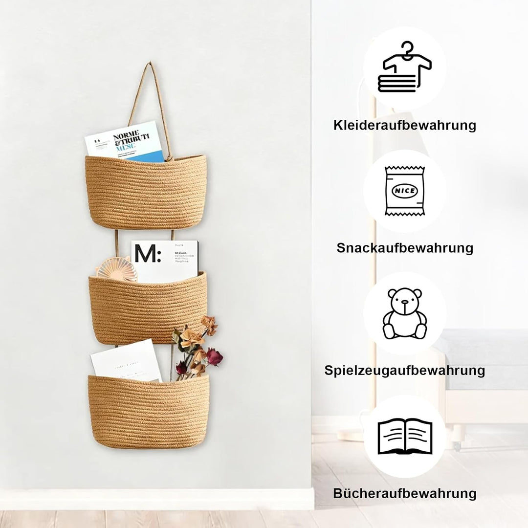 DYOUen Vielseitiger Hänge-Organizer aus gewebtem Baumwollseil für Bad, Kinderzimmer und Schlafzimmer