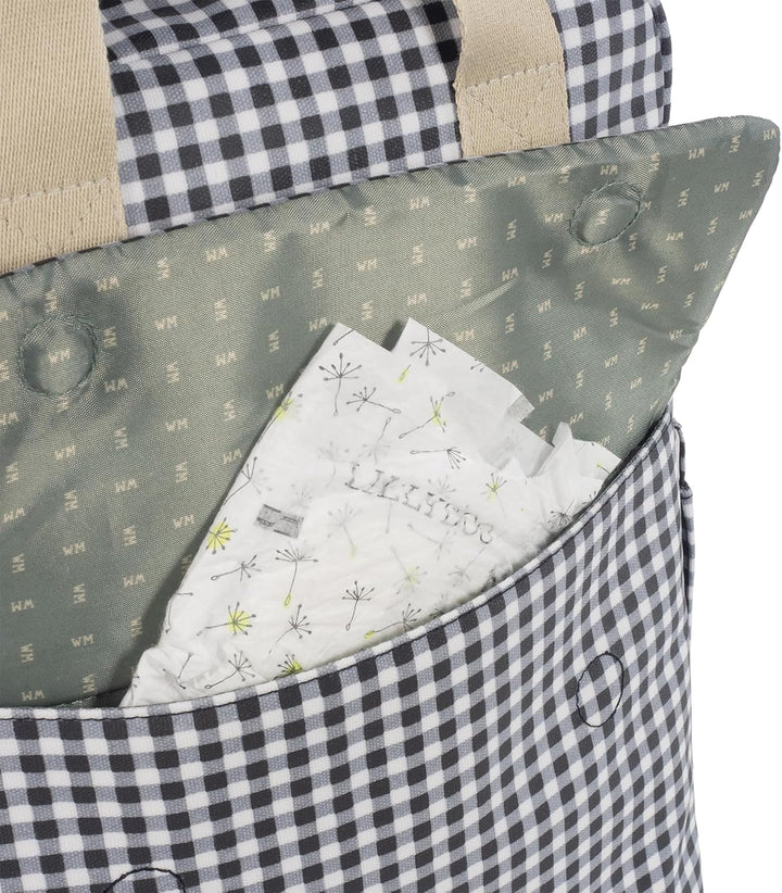 Walking Mum. I Love Vichy Wickeltasche für Kinderwagen, vielseitiges Design mit kurzen Griffen und S