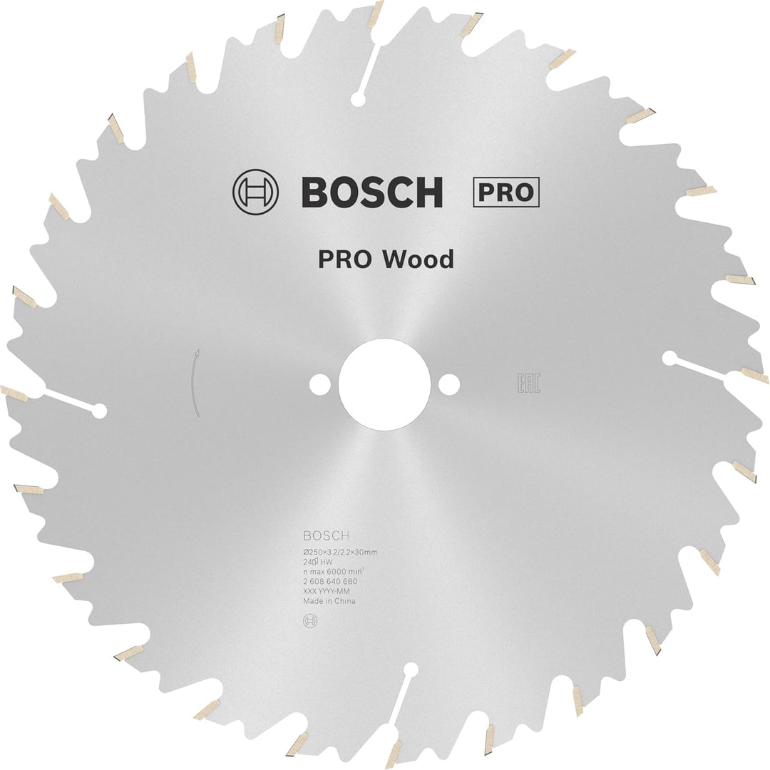 Bosch 1x PRO Wood Kreissägeblatt für Netz-Tischkreissägen (für Weichholz, Hartholz, Ø mm, Profession