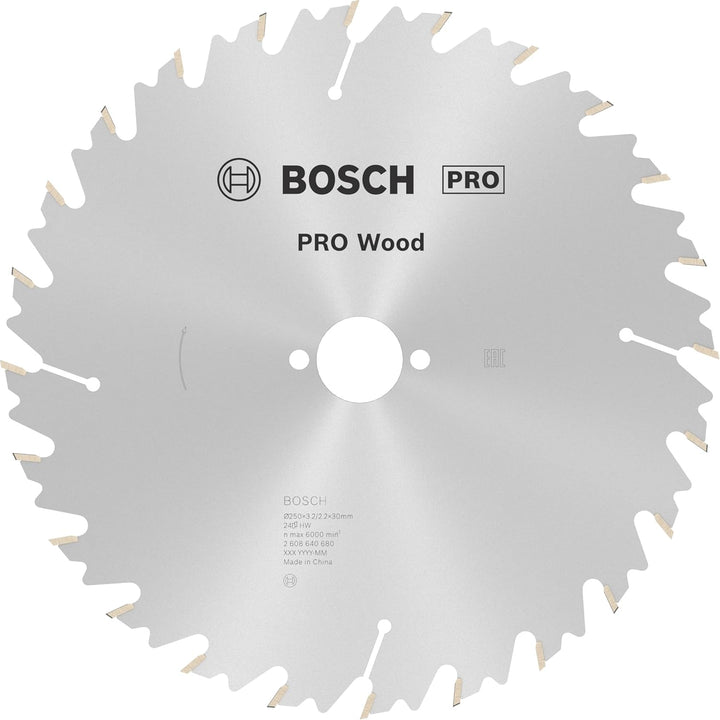 Bosch 1x PRO Wood Kreissägeblatt für Netz-Tischkreissägen (für Weichholz, Hartholz, Ø mm, Profession