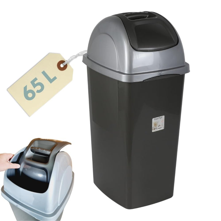GarPet Mülleimer Schwingdeckel Mülleimer Küche 65 L Gross Schwingeimer Mülltrenner Abfalleimer Küche