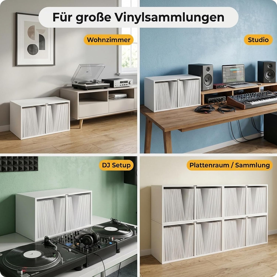 Zomo VS-Box 200 Vinyl Aufbewahrungsbox - 705 x 335 x 370 mm - Weiss - MDF Holz - Regal für Schallpla
