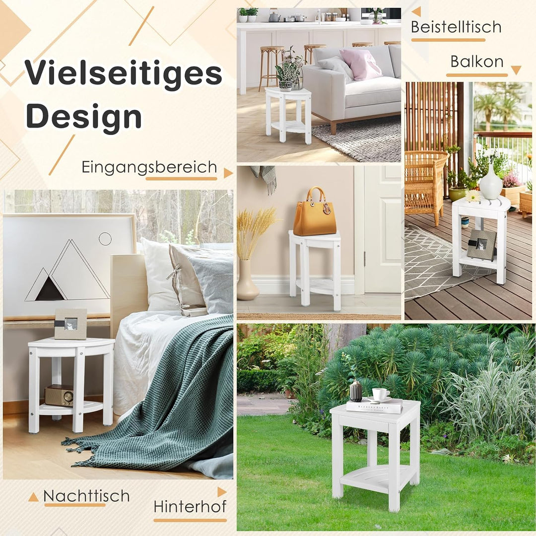 RELAX4LIFE Eck-Duschbank, HDPE-Duschhocker mit Ablage, Badezimmer-Fussstütze für Kleine Räume, Wasse