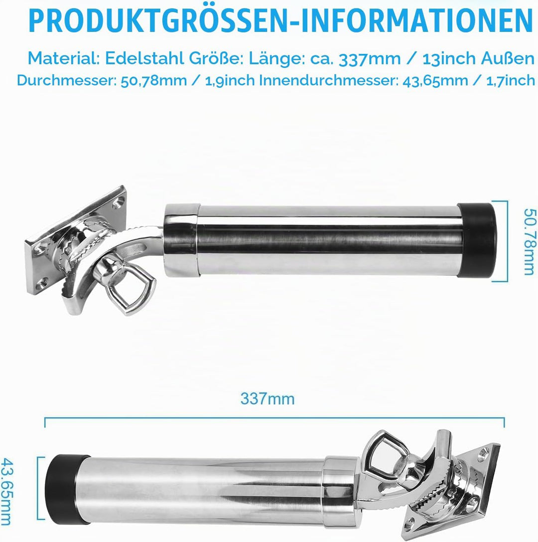 Boot Angeln Rutenhalter einstellbar Angelrutenhalter Bootsrutenhalter, 360° verstellbare Schienenhal