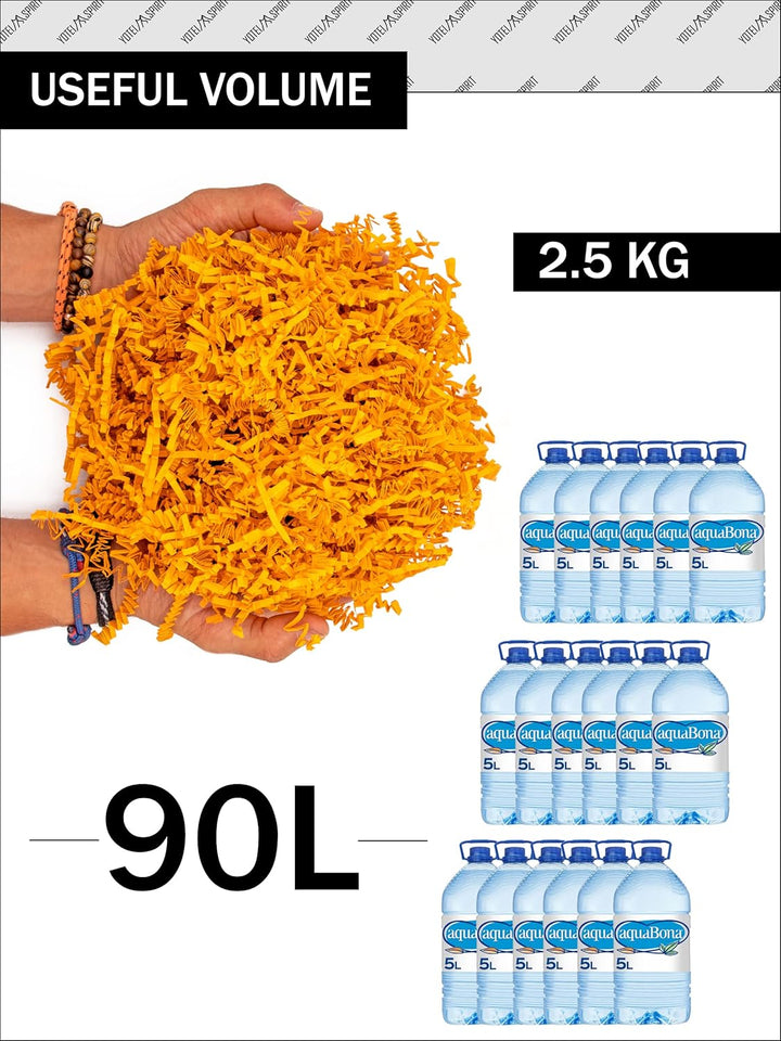 2.5kg Geschreddertes Cognac Papier für Geschenkbox – Füllmaterial für Pakete, Körbe, Boxen und Verpa