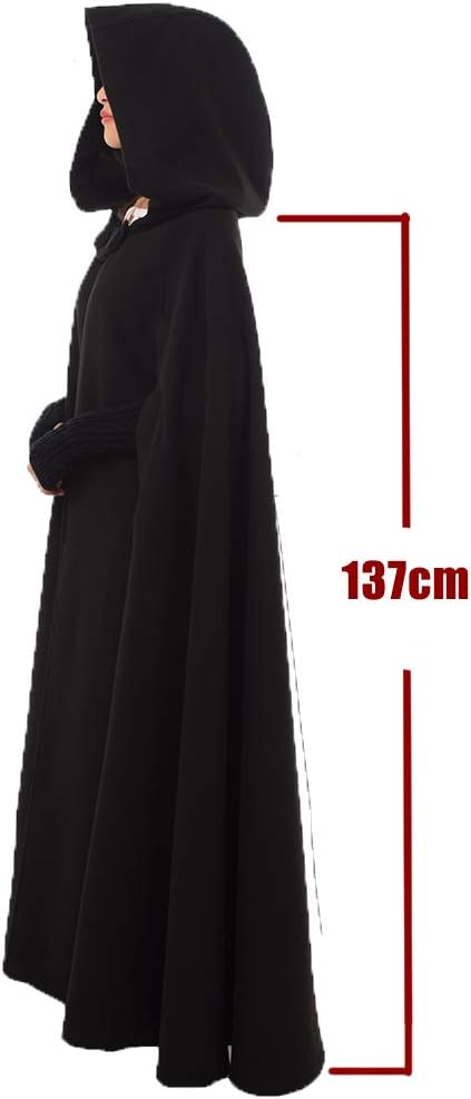 GRACEART Mittelalterliche Unisex Vampir Umhang Gothic Cosplay Kostüm, Robe mit Kapuze Cape Mantel Um