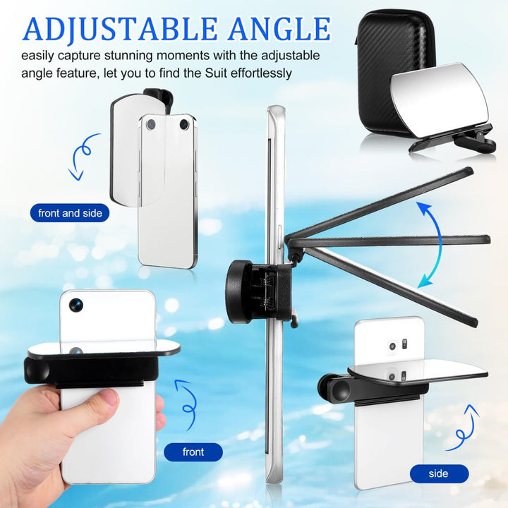Smartphone Kamera Spiegel Reflexions Clip Set: Handy Spiegelreflektor Verstellbarer Smartphone Spieg