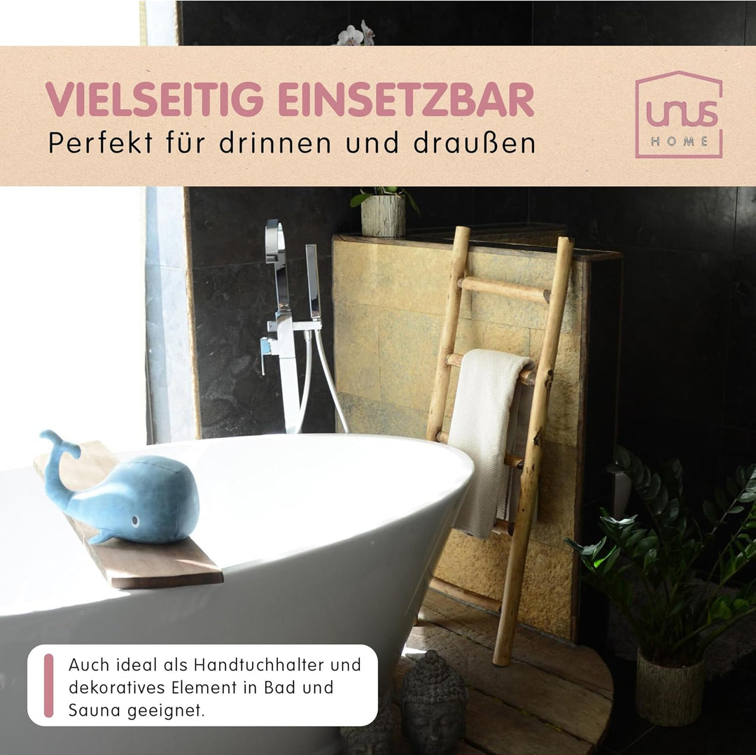 UNUS Dekoleiter Holzleiter Deko Leiter Wand Dekoration Handtuchhalter 120cm 5 Stufen Old Look Old Lo