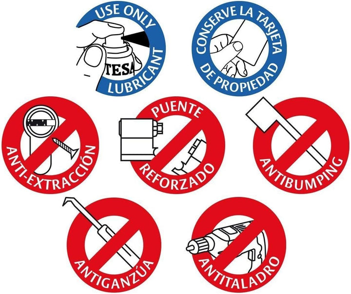 Tesa Assa Abloy MK153045N Hochsicherheitszylinder TK100 Doppelkupplung vernickelt 30 x 45 mm Schlüss