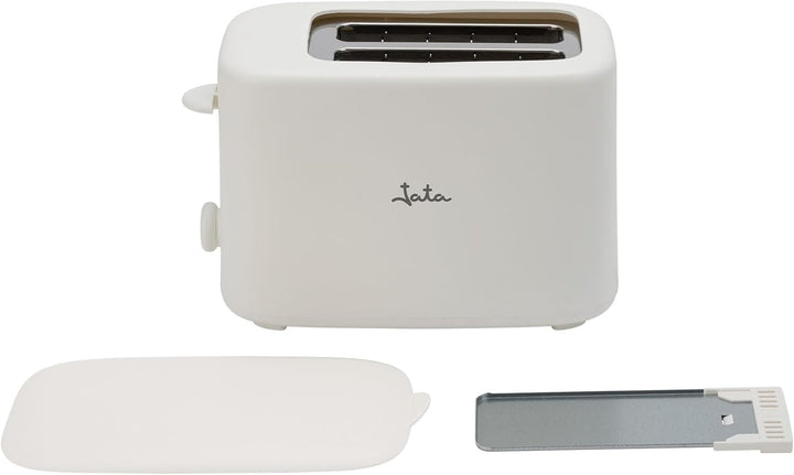 JATA JETT1048 Toaster mit 2 extra breiten Schlitzen, 6 Bräunungsstufen, Schutzdeckel, Krümelschublad