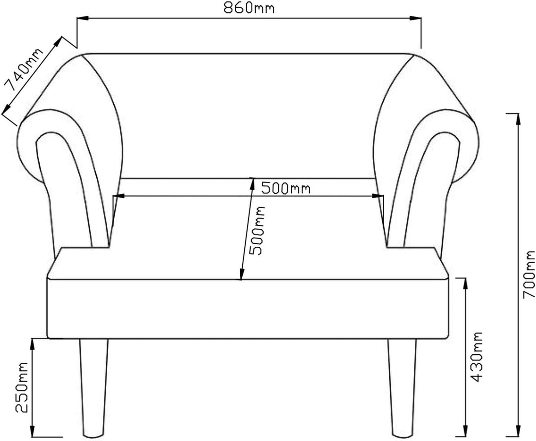 Atlantic Home Collection Sessel CHARLIE, Samt, Armlehnenstuhl mit Massivholzfüssen, Rosa, 74 x 86x 7