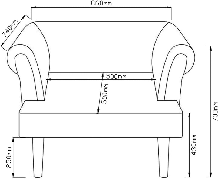 Atlantic Home Collection Sessel CHARLIE, Samt, Armlehnenstuhl mit Massivholzfüssen, Rosa, 74 x 86x 7