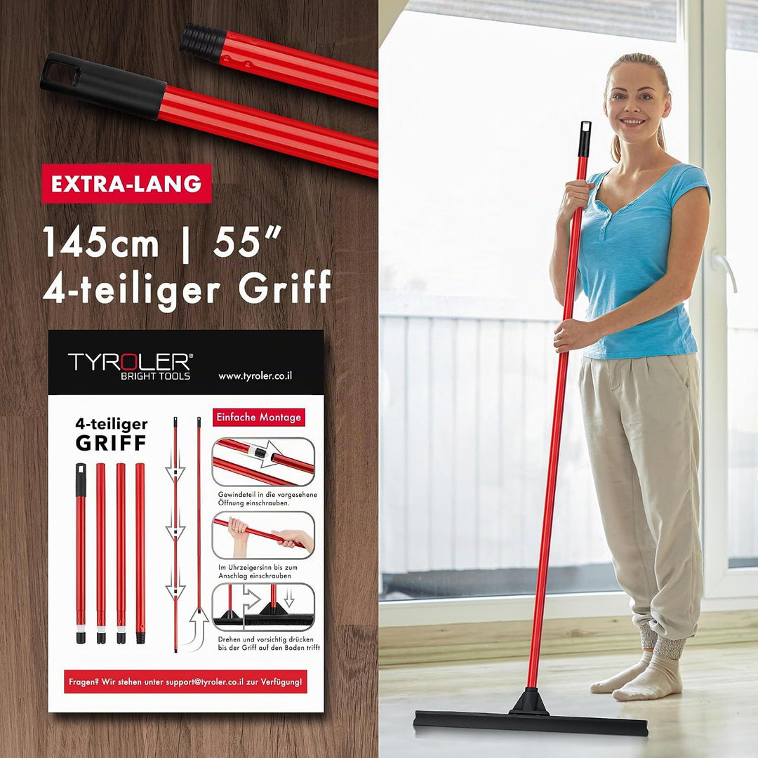 Tyroler Bright Tools Wasserabzieher/Wasserschieber mit extra langlebigem und extra breitem 60cm Gumm