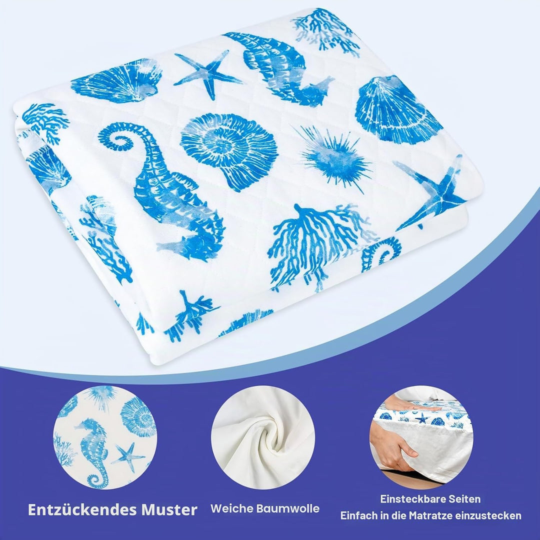 MOEMOE BABY Bettunterlage Wasserdicht für Kinder, 87x153cm/34x60in Wiederverwendbar Inkontinenz Bett