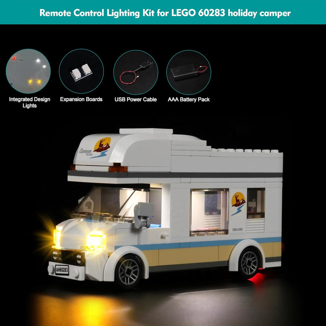 Led Licht Set für Lego Holiday Camper Van 60283 (Kein Lego), Dekorationsbeleuchtungsset für Lego Cit