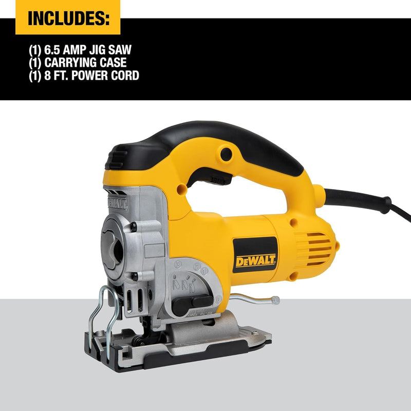 Dewalt DW331K-QS DW331K-QS-Sierra de Calar 701W empuñadura cerrada, 701 W, 230 V, Gelb, Others Stich