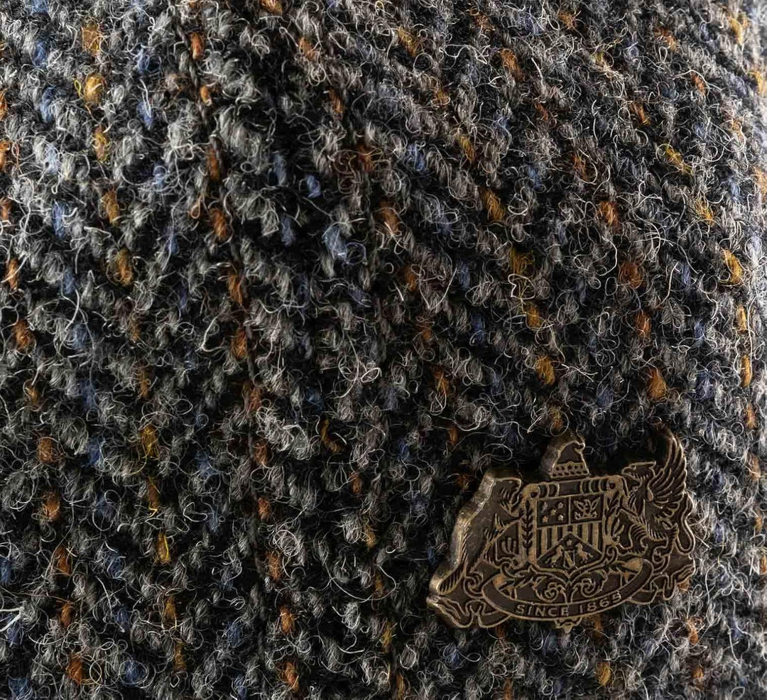 Stetson Texas Harris Tweed Flatcap Schirmmütze Schiebermütze Wollcap Herren - Made in Germany mit Sc