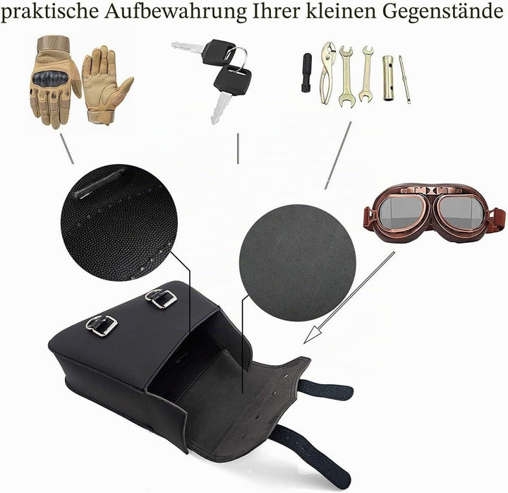 Motorrad PU Leder Satteltasche Universal Motorräder Werkzeugtaschen (Recht)