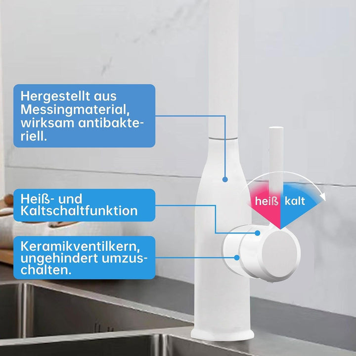 Wasserhahn Küche Waschtischarmatur Bad Mischbatterie Badarmatur Zwei Sprühfunktionen Küchenarmatur 3
