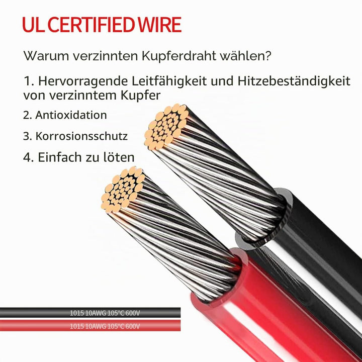 ELFCULB SAE Wetterfest Steckdose Seitenwandanschluss,10AWG(5,26mm²) SAE Buchse Stecker Verlängerungs