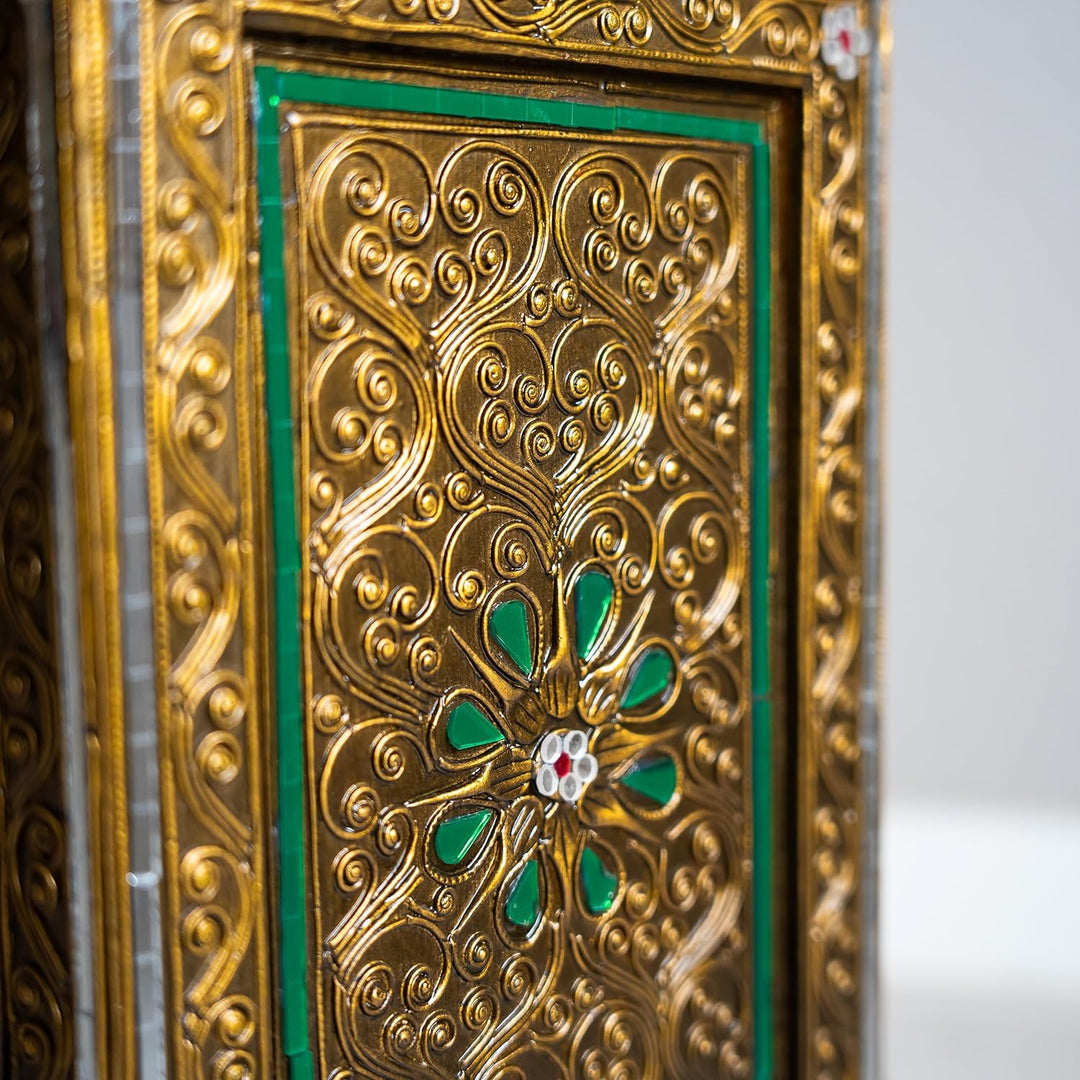 livasia Kleines asiatisches Schränkchen | Asiatischer Glasmosaik-Schrank | Asiatisches Nachtschränkc