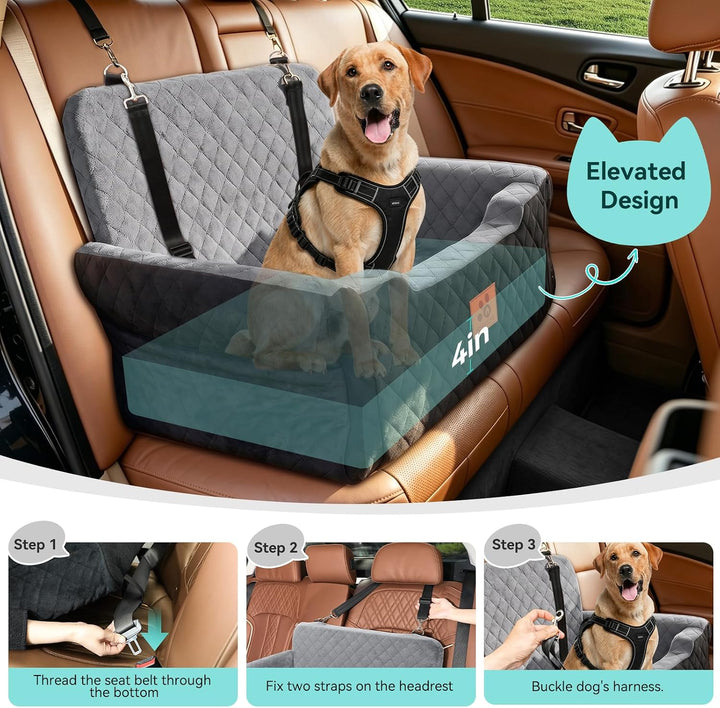 GL GLENSLAVE Hundesitz für Auto für grosse und mittlere Hunde bis 25 kg – Aus weichem Stoff, Autohun