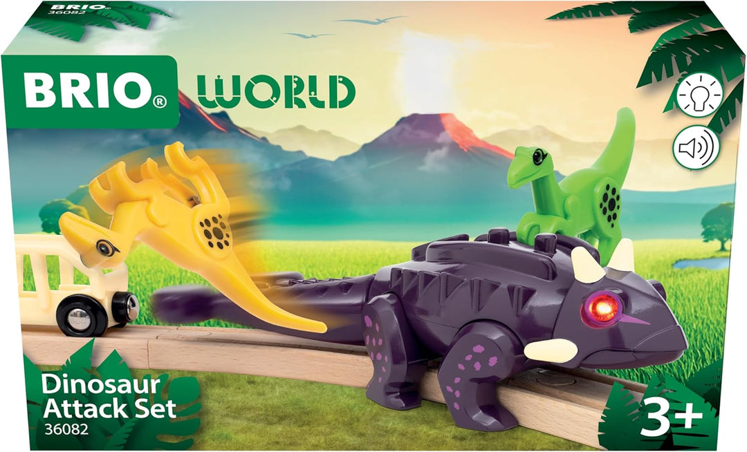 BRIO World – 36082 Dinosaurier Ankylosaurus | Zug & Dinosaurier-Spielset für Kinder ab 3 Jahren