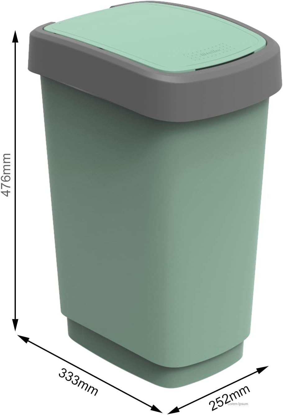 Rotho Twist Mülleimer 25l mit Deckel, Kunststoff (PP recycelt) BPA-frei, grün, 25l (33.3 x 25.2 x 47
