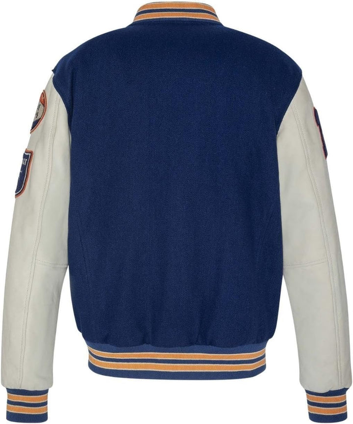 Schott NYC Herren Lcteddybd Jacke L Blau / Offwhite, L Blau / Offwhite