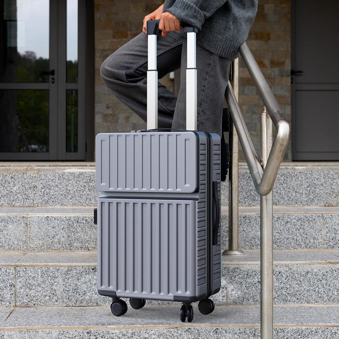 Ravas Kofferset 2 Teilig Hartschale, Koffer & Trolleys Set mit Extrafach, Reisekoffer mit Rollen Set