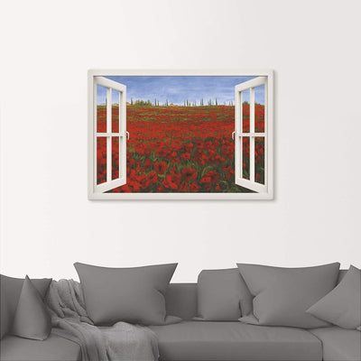 ARTland Leinwandbilder Wandbild Bild auf Leinwand 100x70 cm Landschaften Fensterblick U1TK 4 Jahresz