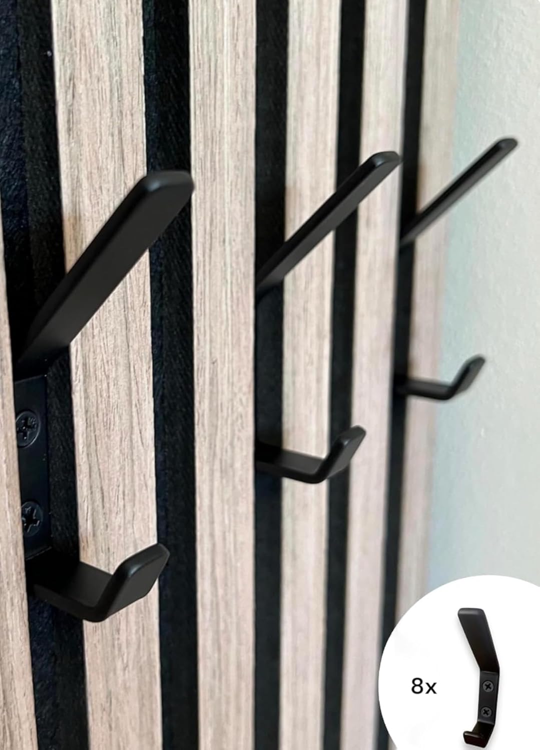 Vleugel Akustikpaneele Wandpaneele, doppelter Kleiderhaken für Akupanel, Wandpaneel, Schraubbefestig