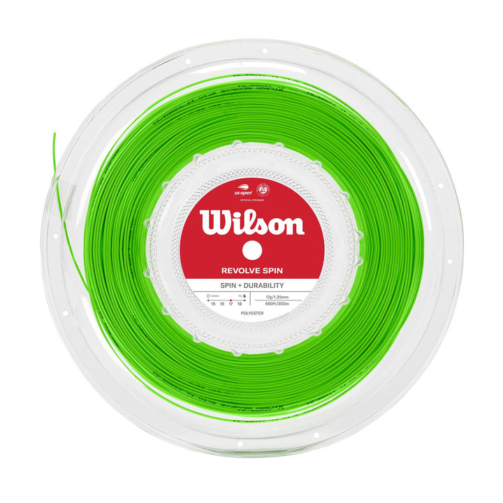 Wilson Tennissaite, Revolve Spin, 200 Meter Rolle, 1,25 mm, Unisex 17G Green, 17G Green