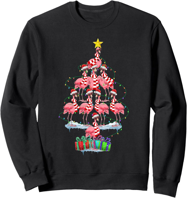 Pinker Flamingo Weihnachtsbaum Weihnachten Geschenk Sweatshirt