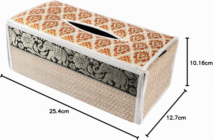 CCcollections Handgefertigte Reed Taschentuchboxabdeckung - Rechteckige Taschentuchbox Fügt Einen Ra