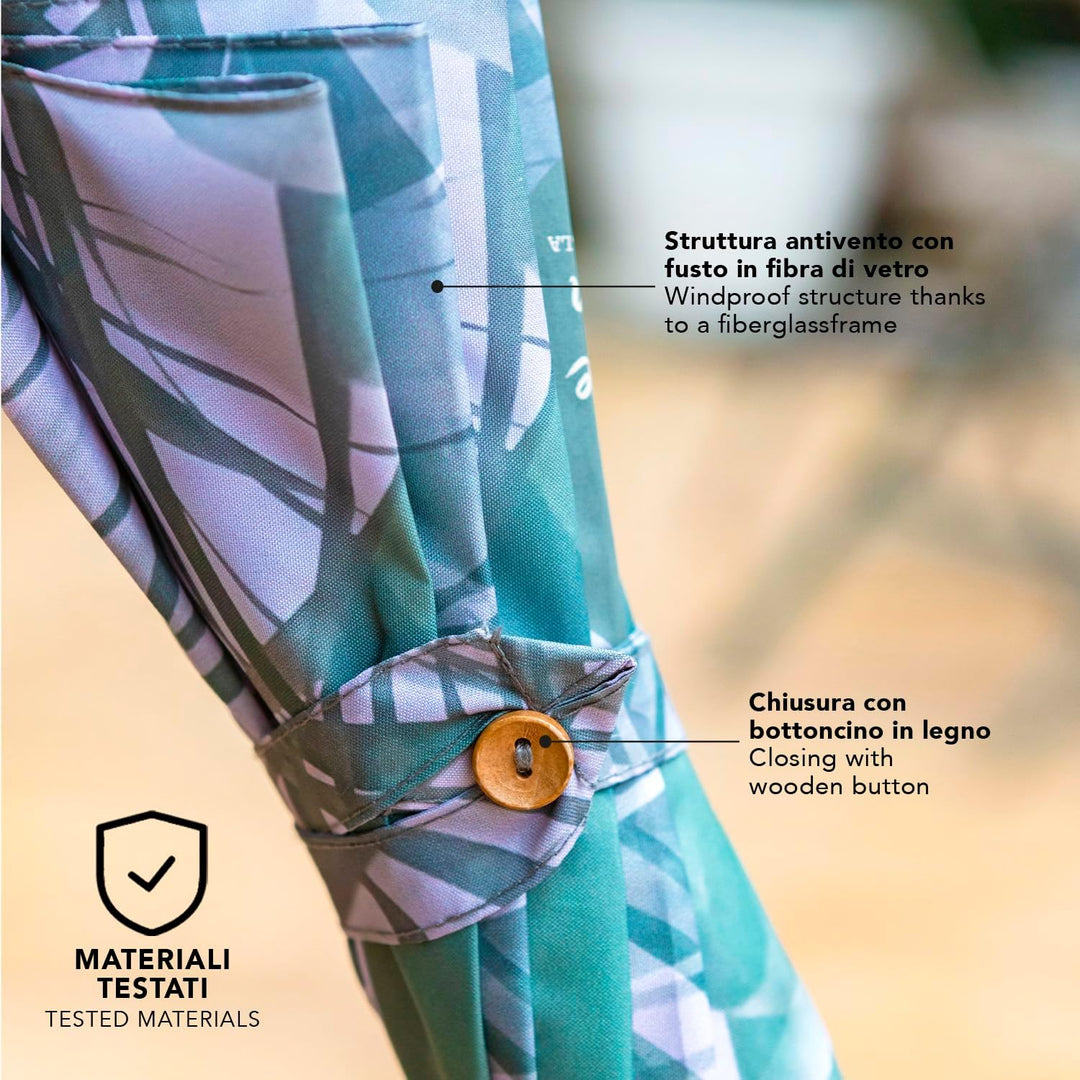 PERLETTI GREEN Regenschirm Gross Ökologisch Damen - Regen Stockschirm Automatik Eco Naturverbunden U