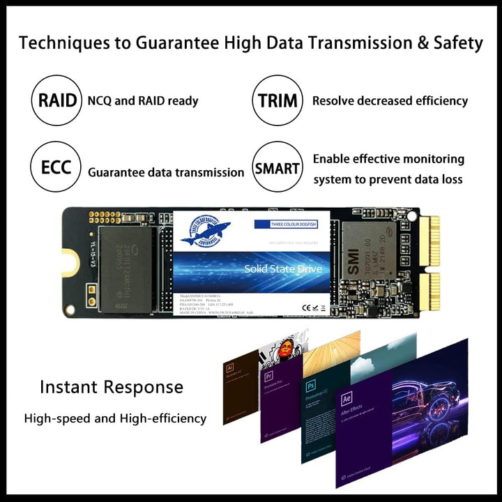 Dogfish 2TB SSD für MacBook NVMe PCIe Gen3x4 M.2 2280, Internes Solid State Drive Upgrade für MacBoo