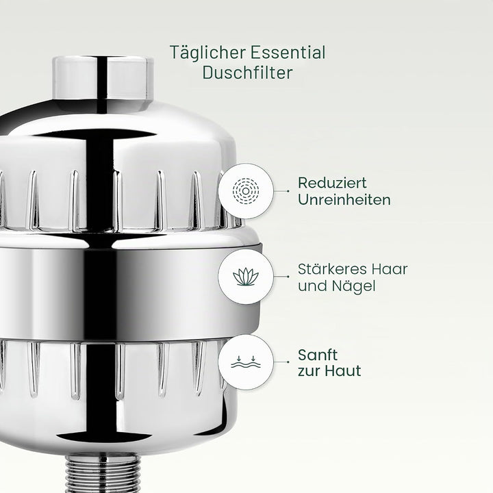 Hohe Ausgangsleistung Universal Dusche Filter mit auswechselbare dreistufig Filter Kartusche – Chrom