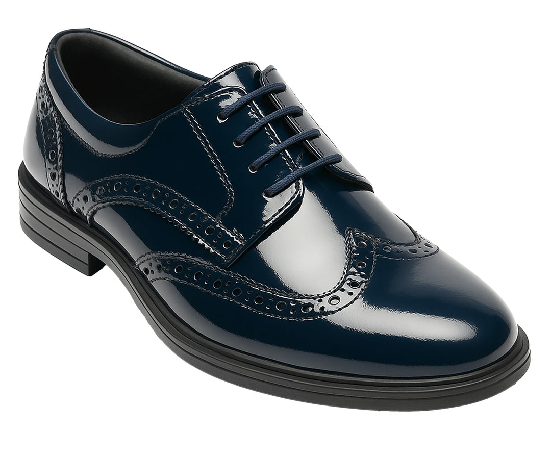 Jungen Kunstleder Lack Brogue Abendschuhe Schnürschuhe formelle Hochzeit Pagenkopf Schuhe 22 EU Mari