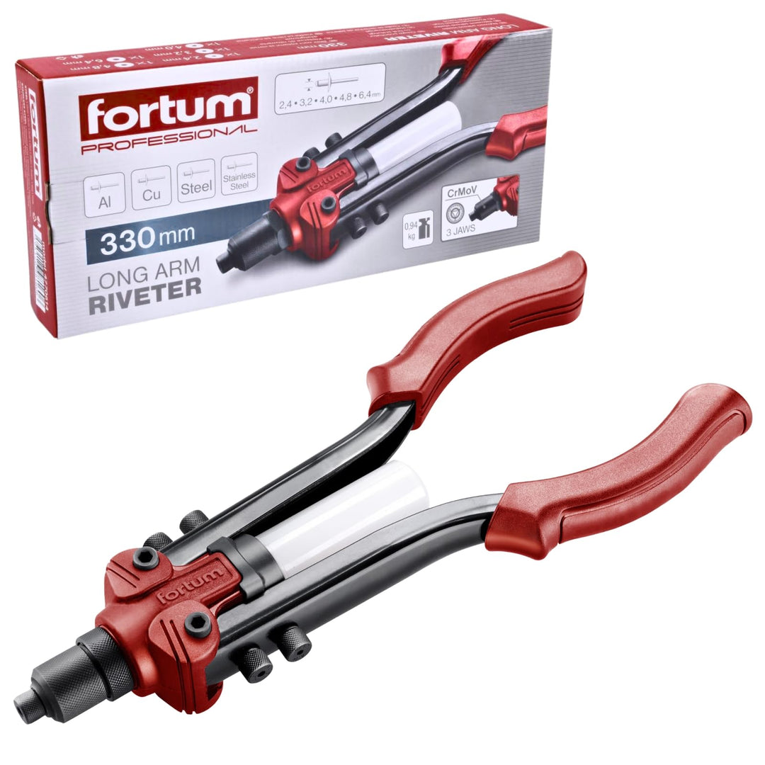 Fortum Hand-Nietzange für Blindnieten I Blindnietzange für 2,4-6,4 mm Nieten aus Alu, Messing, Stahl