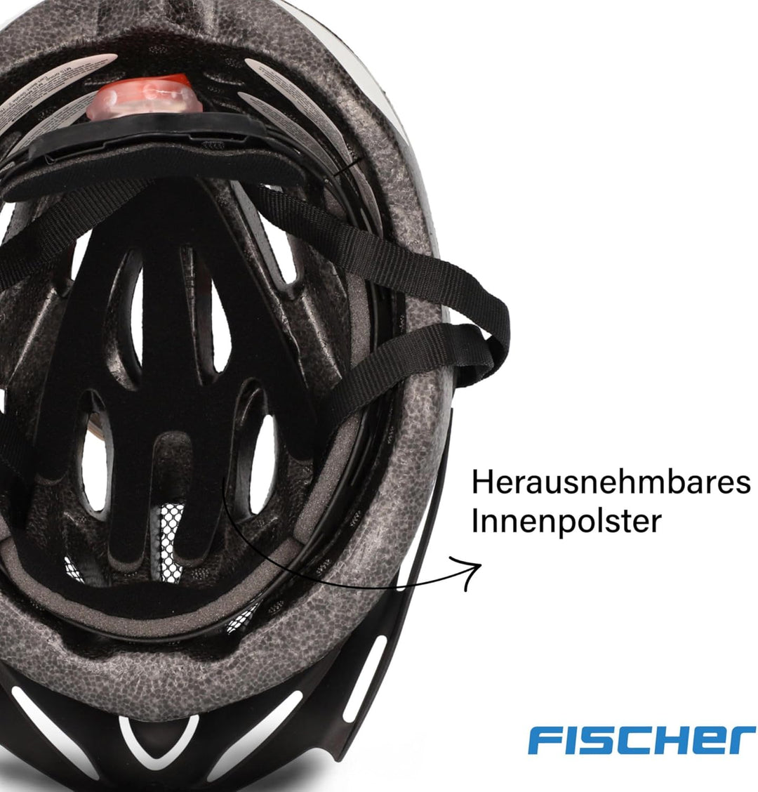 Fischer Erwachsene Fahrradhelm, Radhelm, Cityhelm, Weiss rosa S/M Single, S/M Single