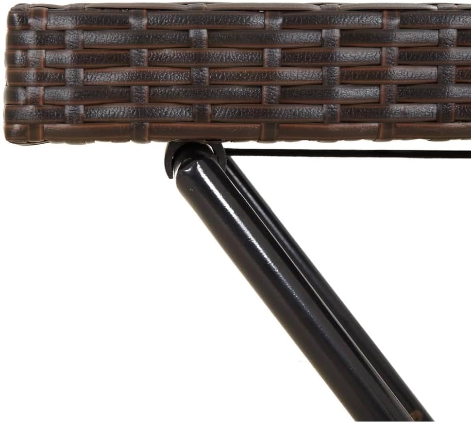 vidaXL Tabletttisch Klappbar Braun 65x40x75 cm Poly Rattan, Braun