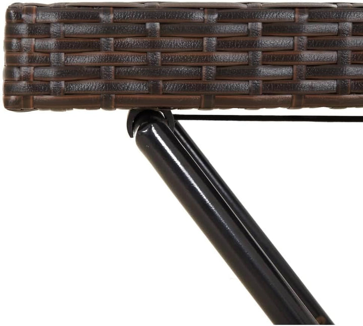 vidaXL Tabletttisch Klappbar Braun 65x40x75 cm Poly Rattan, Braun