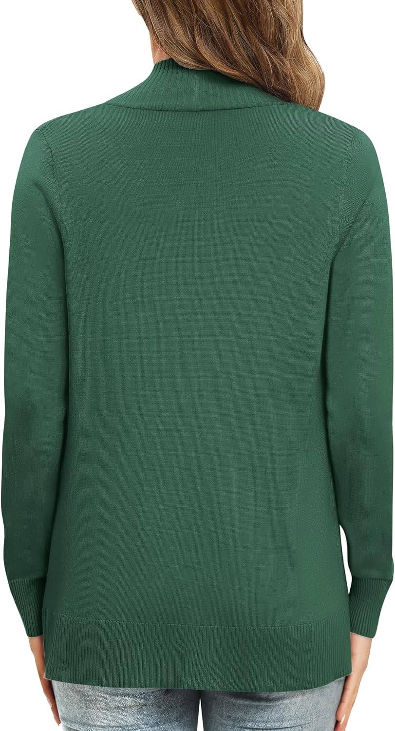 EXCHIC Damen Lange Ärmel Gestrickt Strickjacke Leicht Gemütlich Offene Vorderseite Lange Freizeitjac