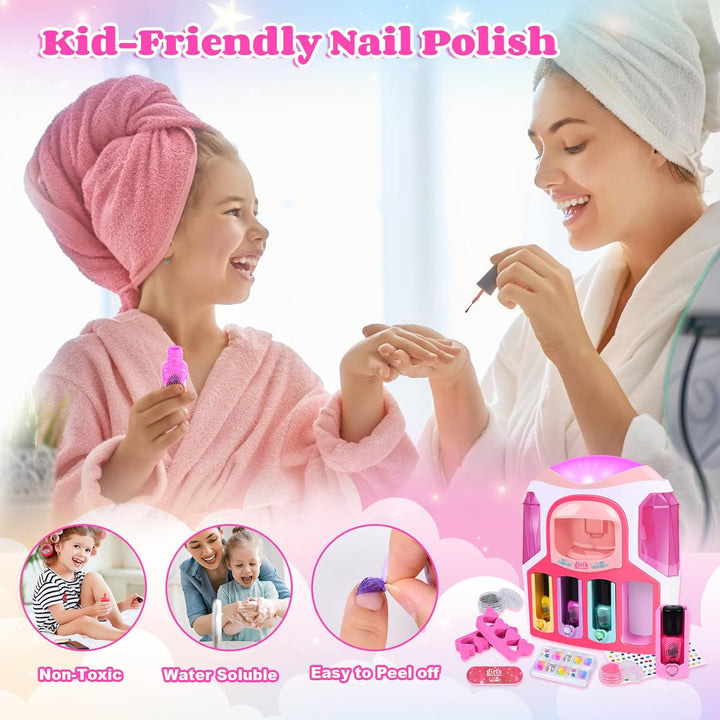 FORMIZON Kinder Nagellack Set für Mädchen, Nagellack Kinder Set mit 2 in 1 Nageltrockner, Nagellack,