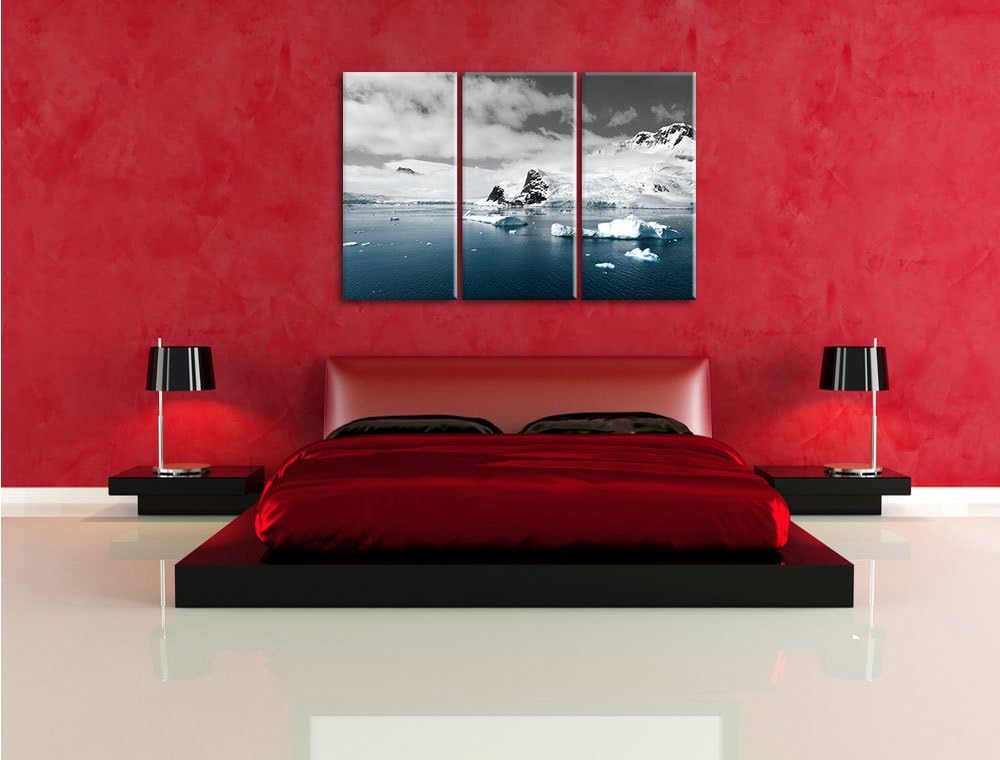 Pixxprint Winterlandschaft in der Antarktis als Leinwandbild/Grösse: 3 Teilig (120x80) cm/Wandbild/K